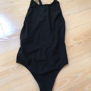 Aritzia Wilfred free black high neck one piece
